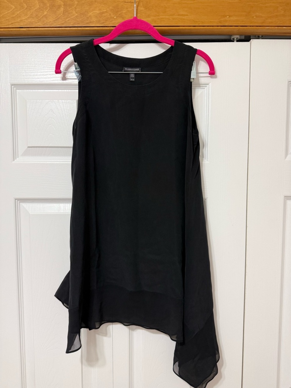 Eileen Fisher Black Sleeveless Asymmetrical Hem Dress